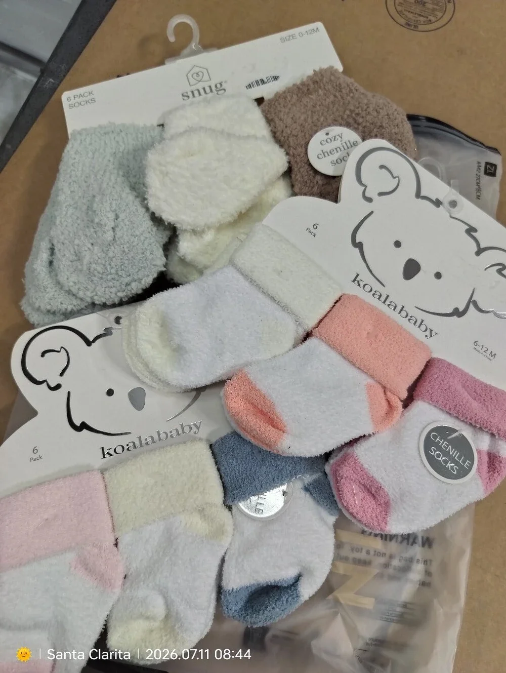 KoalaBaby Cozy Chenille Baby Socks - Multi Color Pack - Bundle